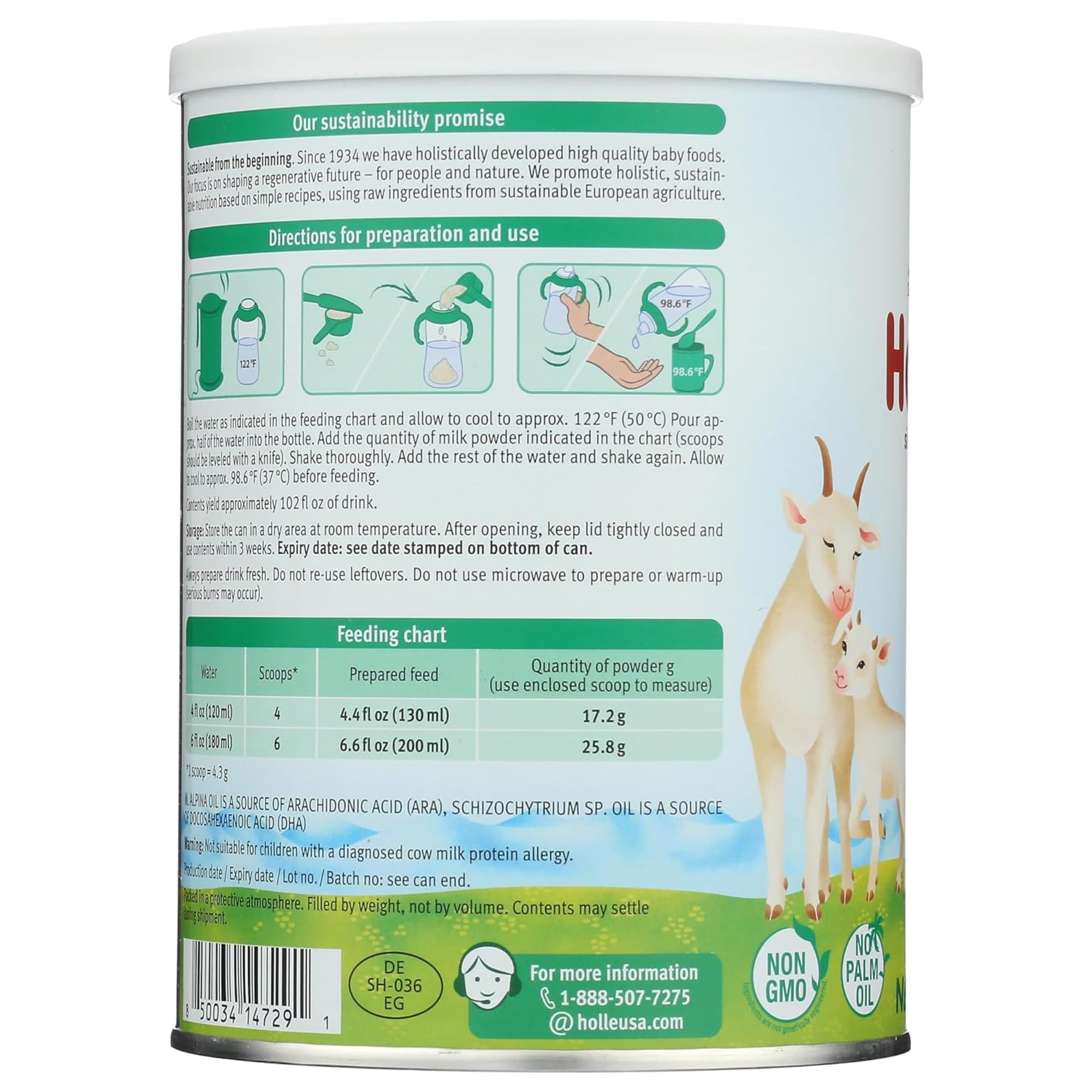 Holle Goat Milk Powder - Toddler Drink - Stage 3 - Powdered Goat Milk for Brain-Healthy Toddler Nutritional Drink - Non-GMO & Soy-Free - Easy to Digest - Safe for Children 12+ Months to 3 Years Old