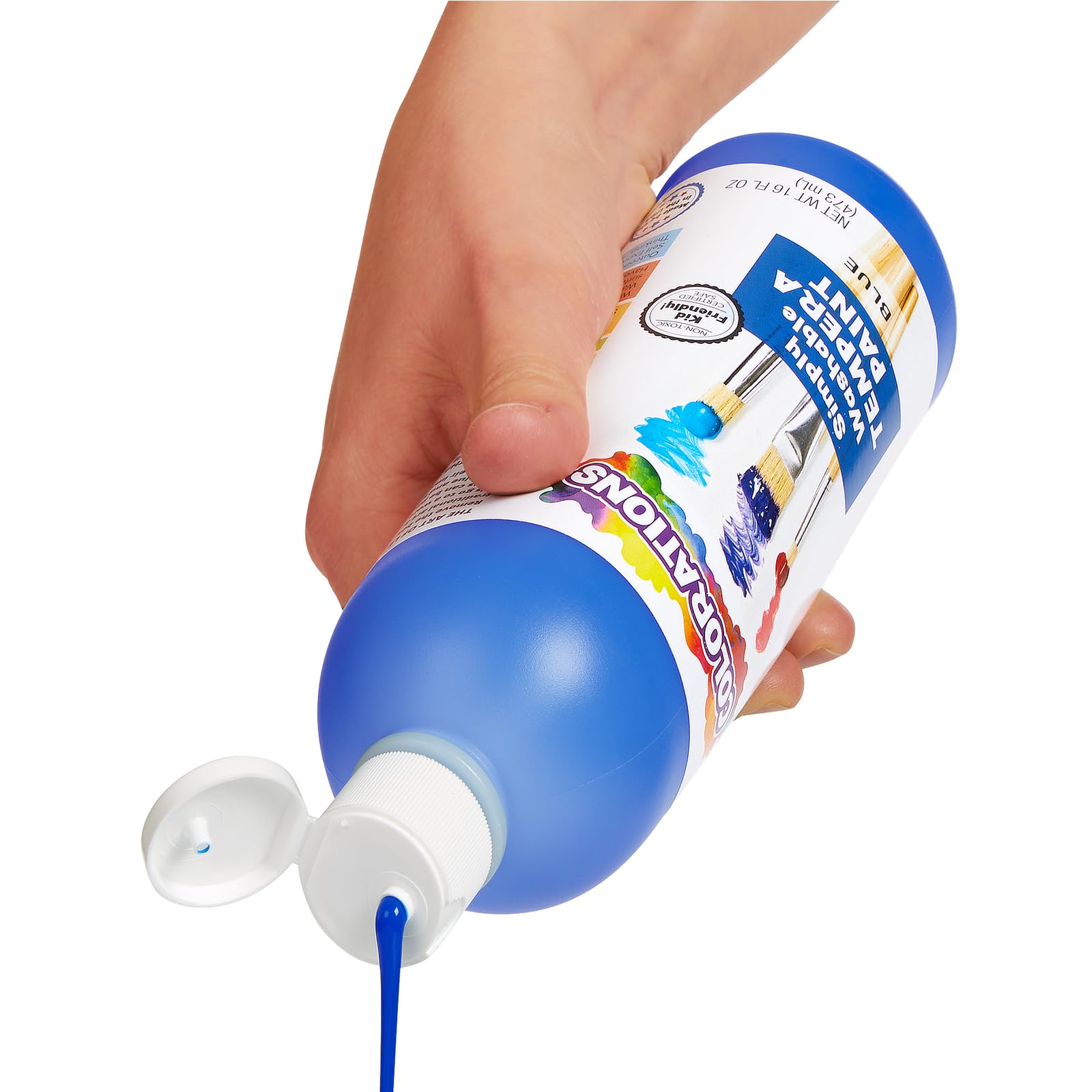 Colorations - WSTTU Washable Tempera Paint, 16 fl oz, Turquoise, Non Toxic, Vibrant, Bold, Kids Paint, Craft, Hobby, Fun, Art Supplies
