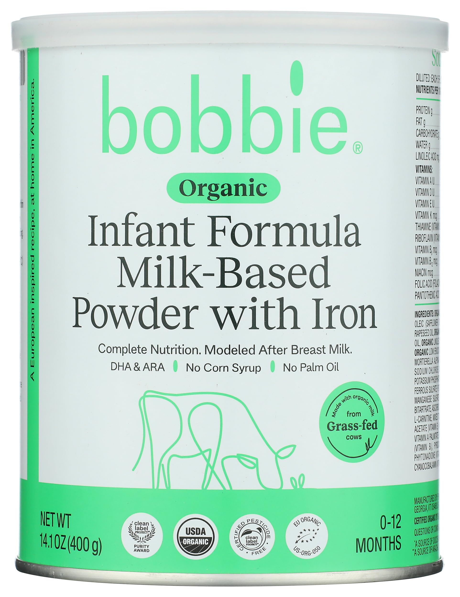 Bobbie Organic Milk-Based Infant Formula, 14.1 OZ