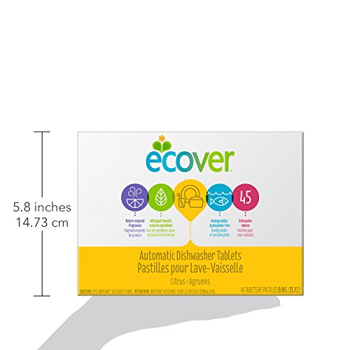 Ecover Automatic Dishwasher Soap Tablets, Citrus, 45 Count