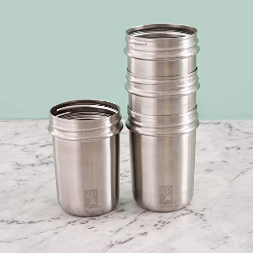 Elk and Friends Stainless Steel Cups | Mason Jar 10oz | Kids & Toddler Cups with Silicone Sleeves & Straws with Stopper | Spill proof Smoothie Cups