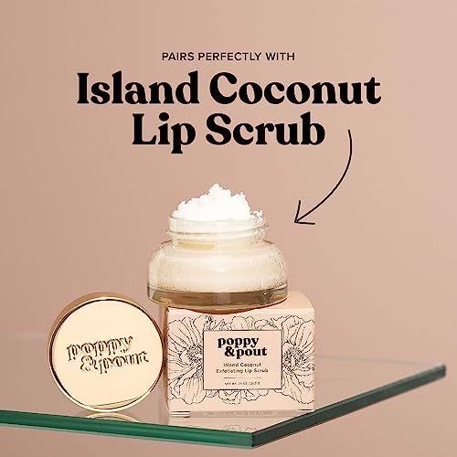 Poppy & Pout Island Coconut Jumbo Lip Balm | All Natural Lip Balms & Moisturizers | Hydrates with Beeswax, Vitamin E, Organic Coconut Oil | Cruelty-Free | Lip Balm in Recyclable Cardboard Tube