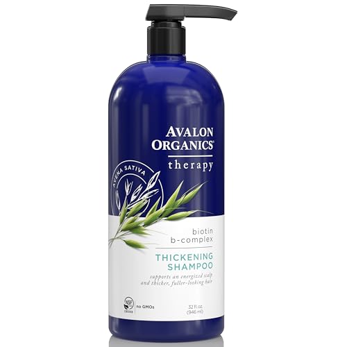 Avalon Organics Therapy Biotin B-Complex Thickening Shampoo, For an Energized Scalp and Thicker, Fuller-Looking Hair, 32 Fluid Ounces