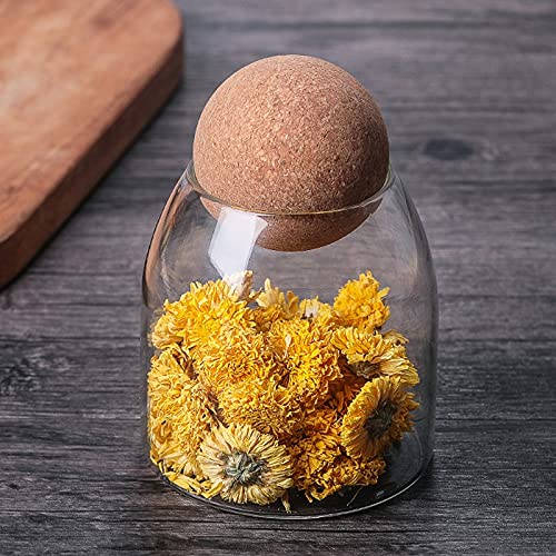 Piscepio Glass Jar with Wood Lid Ball Jar Food Storage Container Clear Candy Jars Food Storage Canister Sugar Coffee Tea Beans Spice Salt Storage 3 Pcs