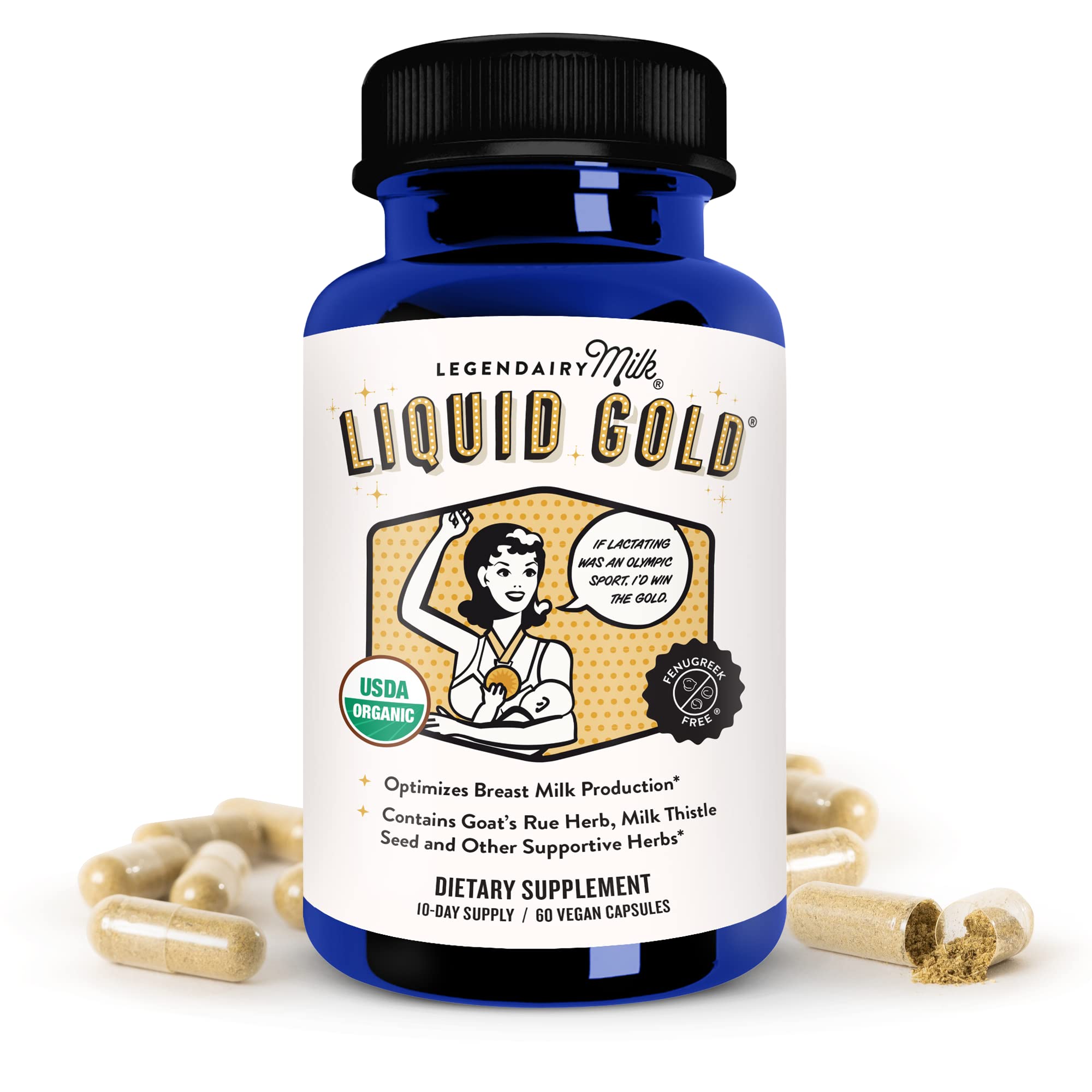 Legendairy Milk Liquid Gold Lactation Support | Lactation Supplement with Organic Goats Rue, Milk Thistle, Shatavari, Fennel, Alfalfa & Anise | Breastfeeding Supplements, 60 Count